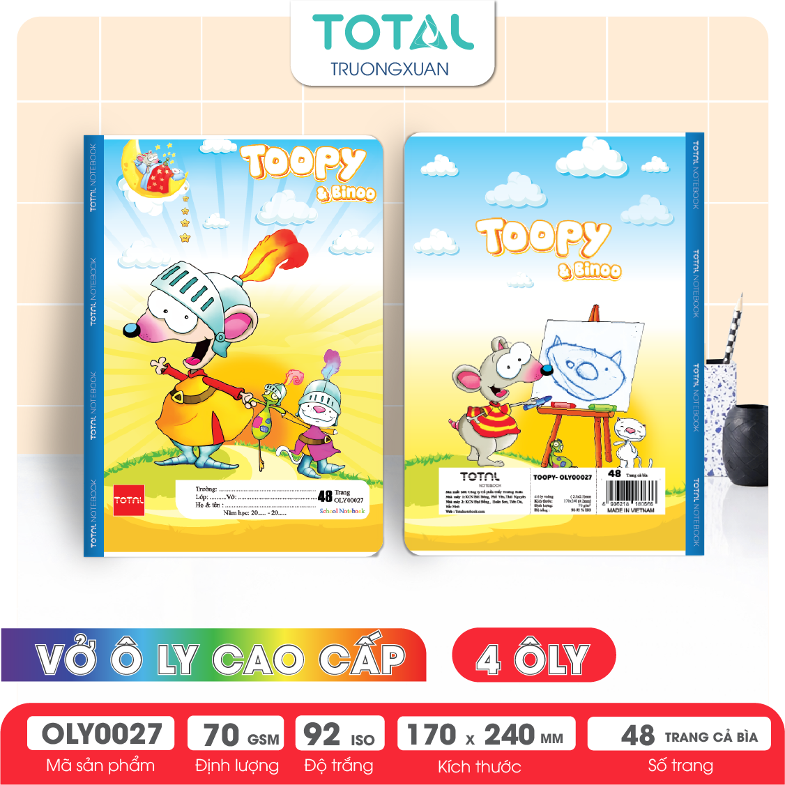 Vở oly Total Toopy 48 trang 4 ôly