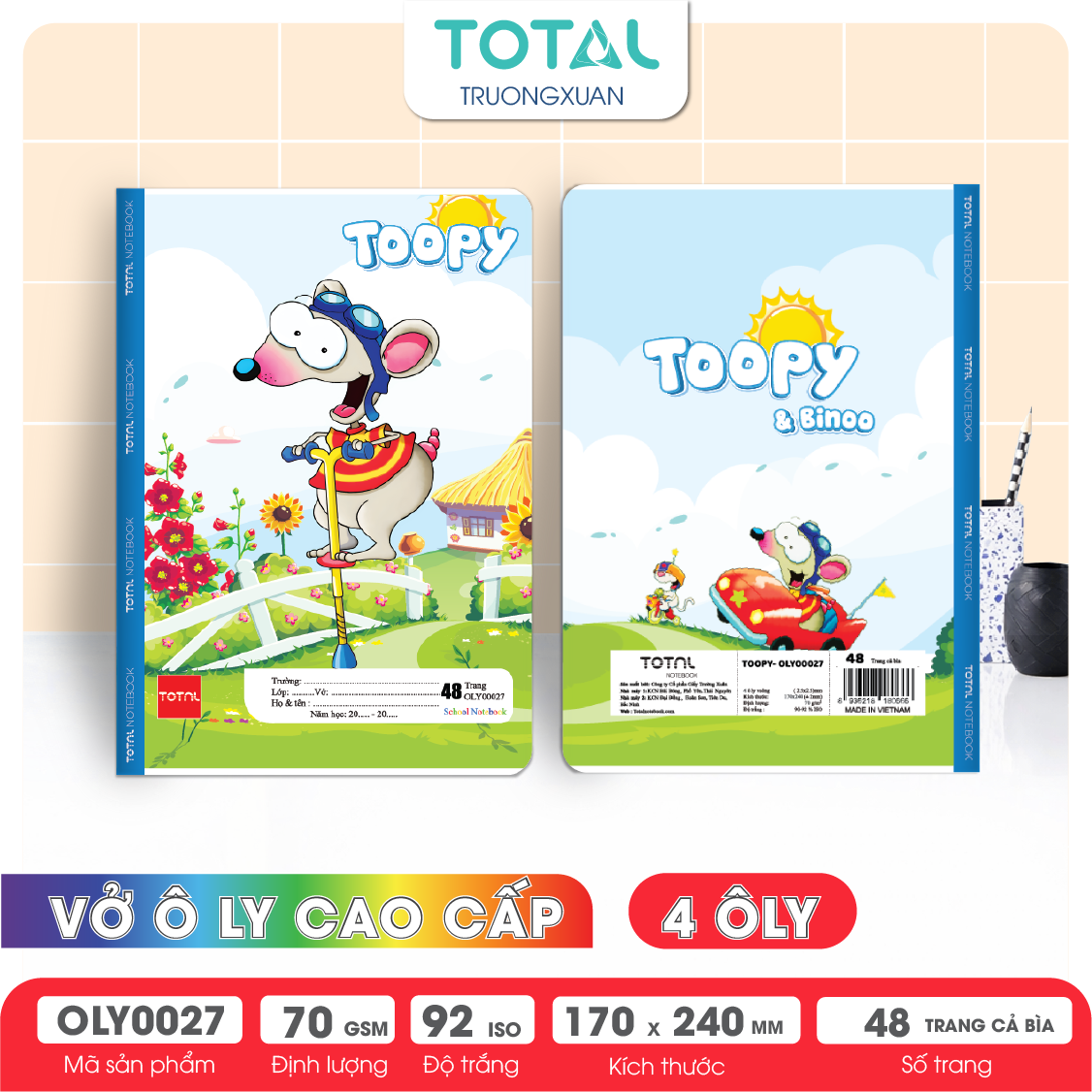 Vở oly Total Toopy 48 trang 4 ôly
