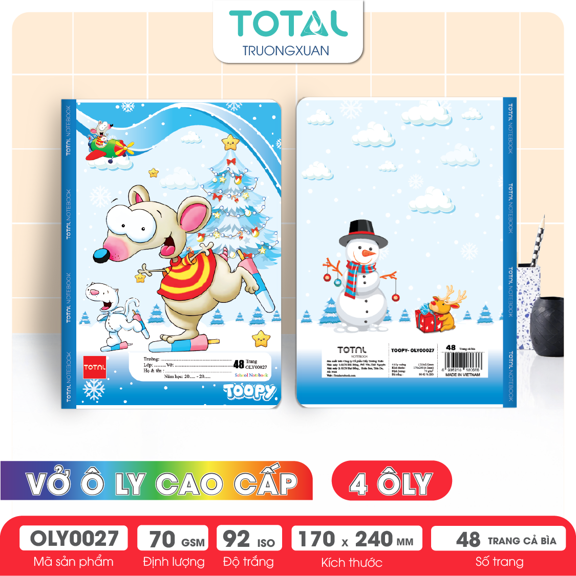 Vở oly Total Toopy 48 trang 4 ôly