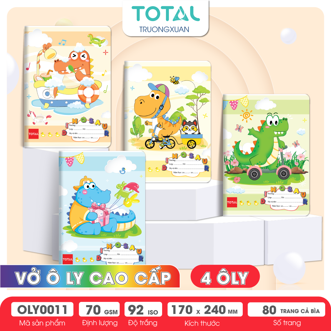 Vở oly Total Dino 80 trang 4 ôly