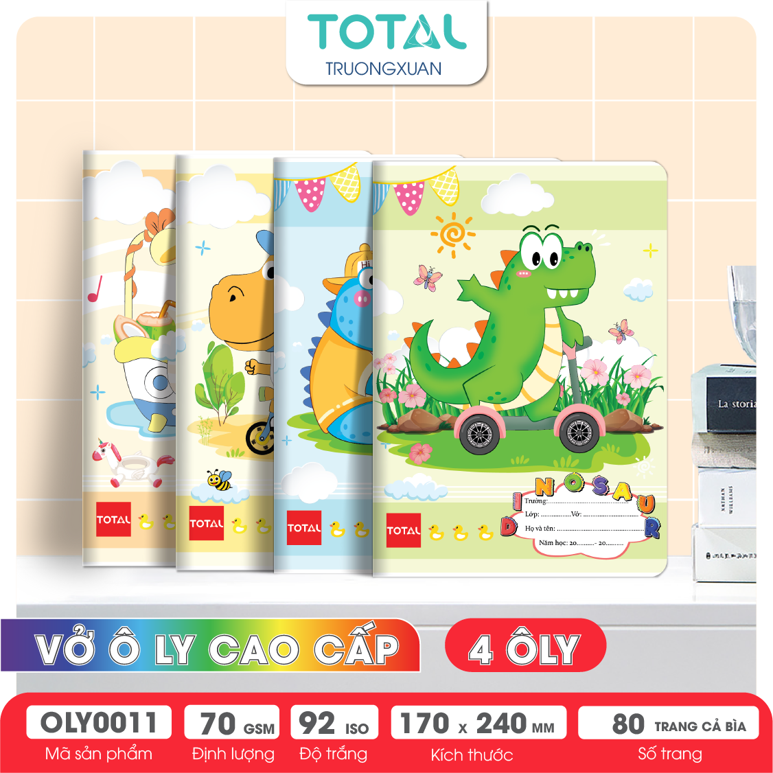 Vở oly Total Dino 80 trang 4 ôly