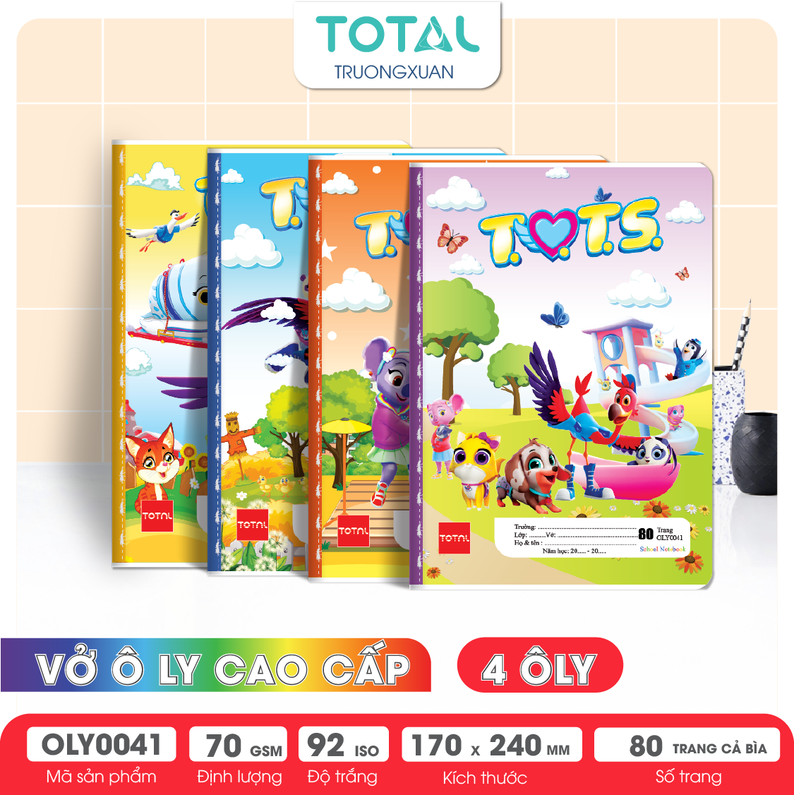 Vở oly Total TOTS 80 trang 4 ôly