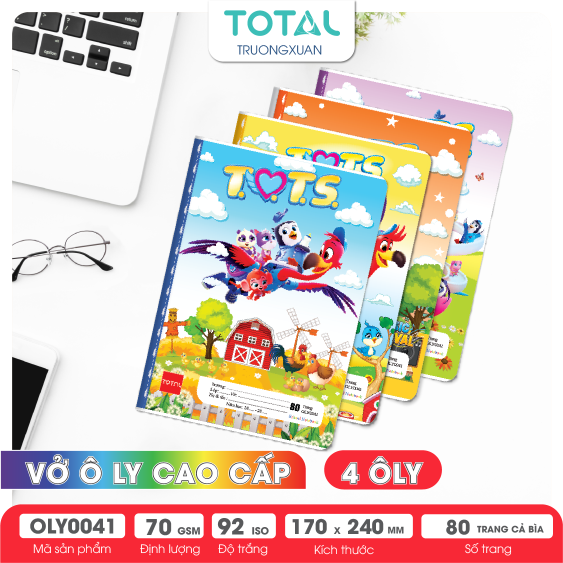 Vở oly Total TOTS 80 trang 4 ôly