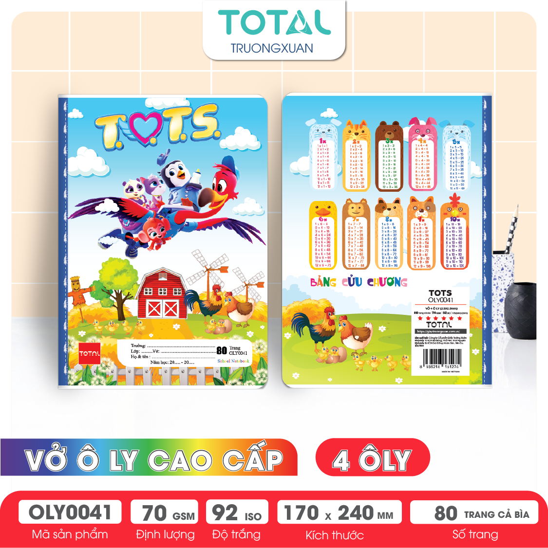 Vở oly Total TOTS 80 trang 4 ôly