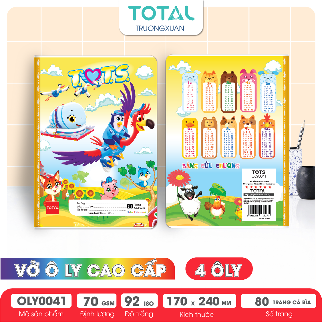 Vở oly Total TOTS 80 trang 4 ôly
