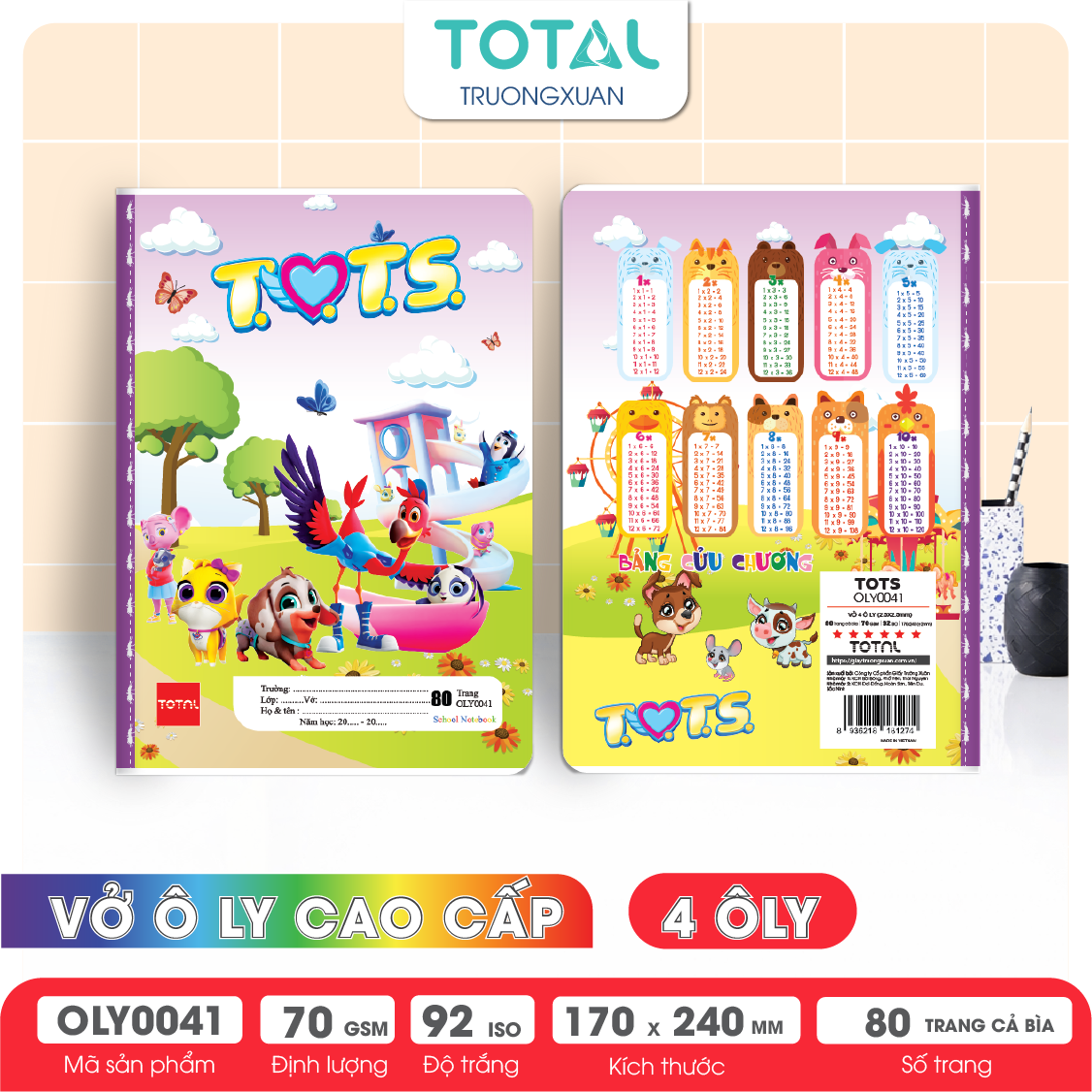 Vở oly Total TOTS 80 trang 4 ôly