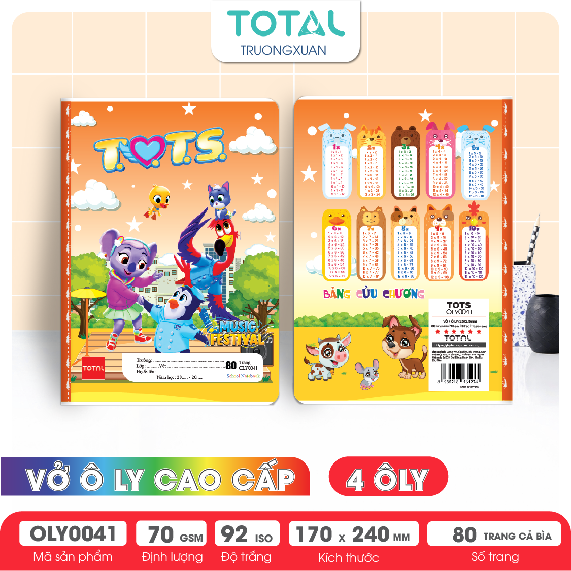 Vở oly Total TOTS 80 trang 4 ôly
