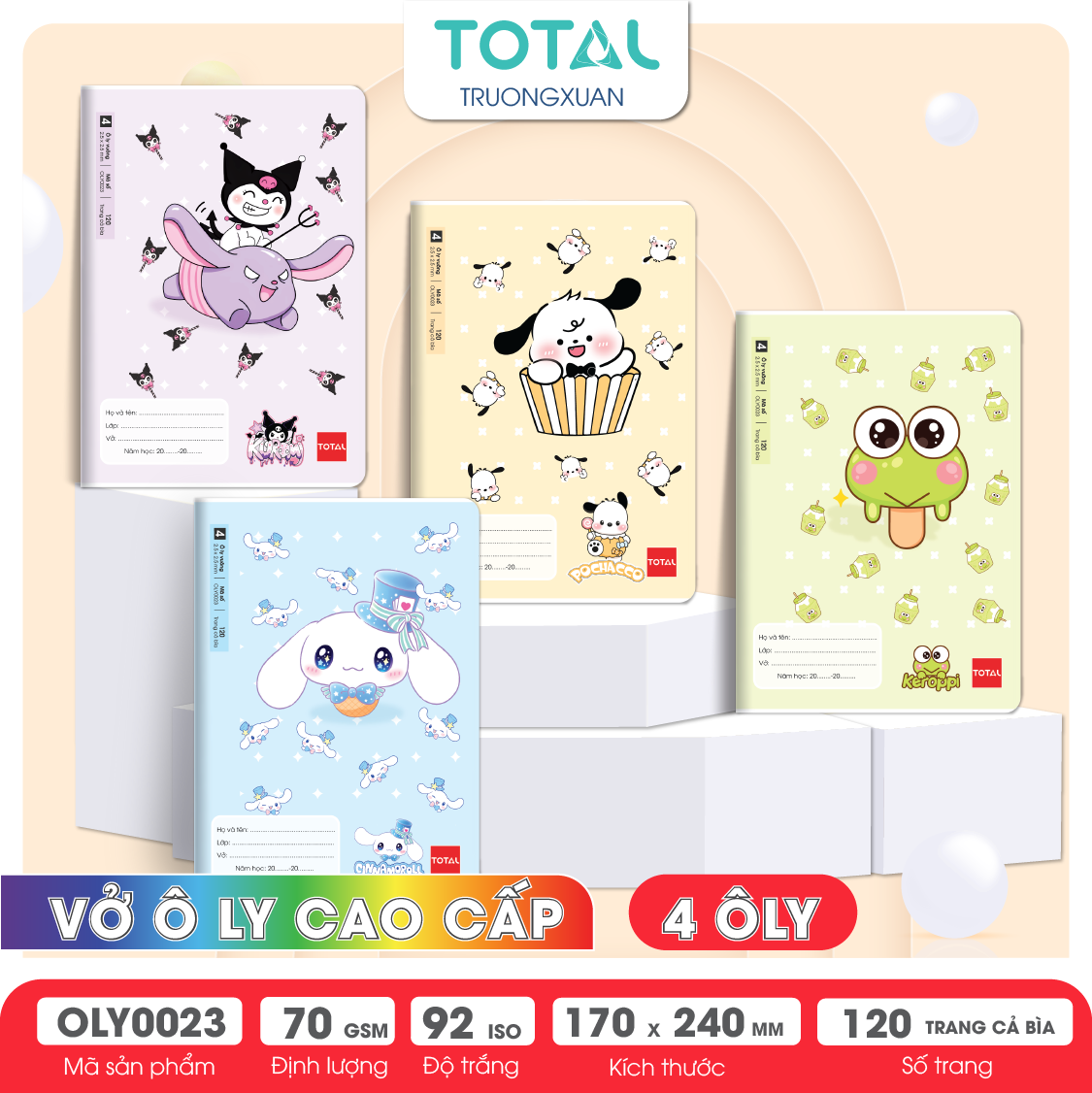 Vở oly Total Sweet Friends 120 trang 4 ôly