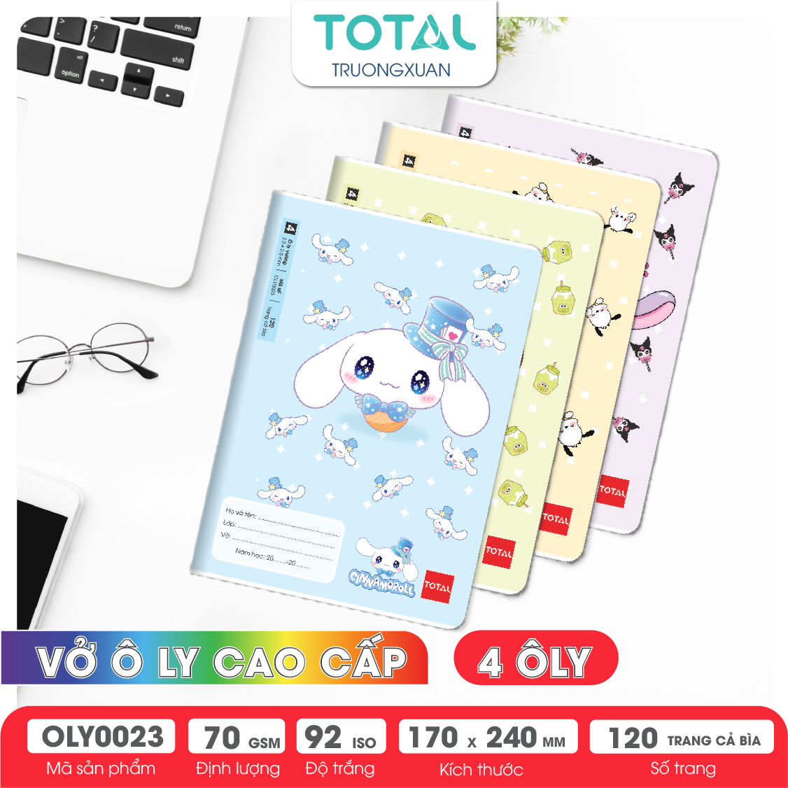 Vở oly Total Sweet Friends 120 trang 4 ôly