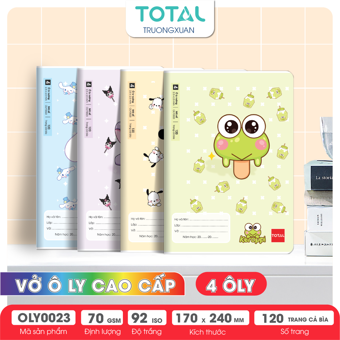 Vở oly Total Sweet Friends 120 trang 4 ôly