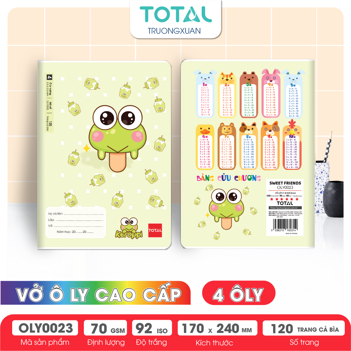 Vở oly Total Sweet Friends 120 trang 4 ôly