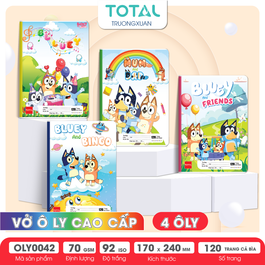 Vở oly Total BLUEY 120 trang 4 ôly