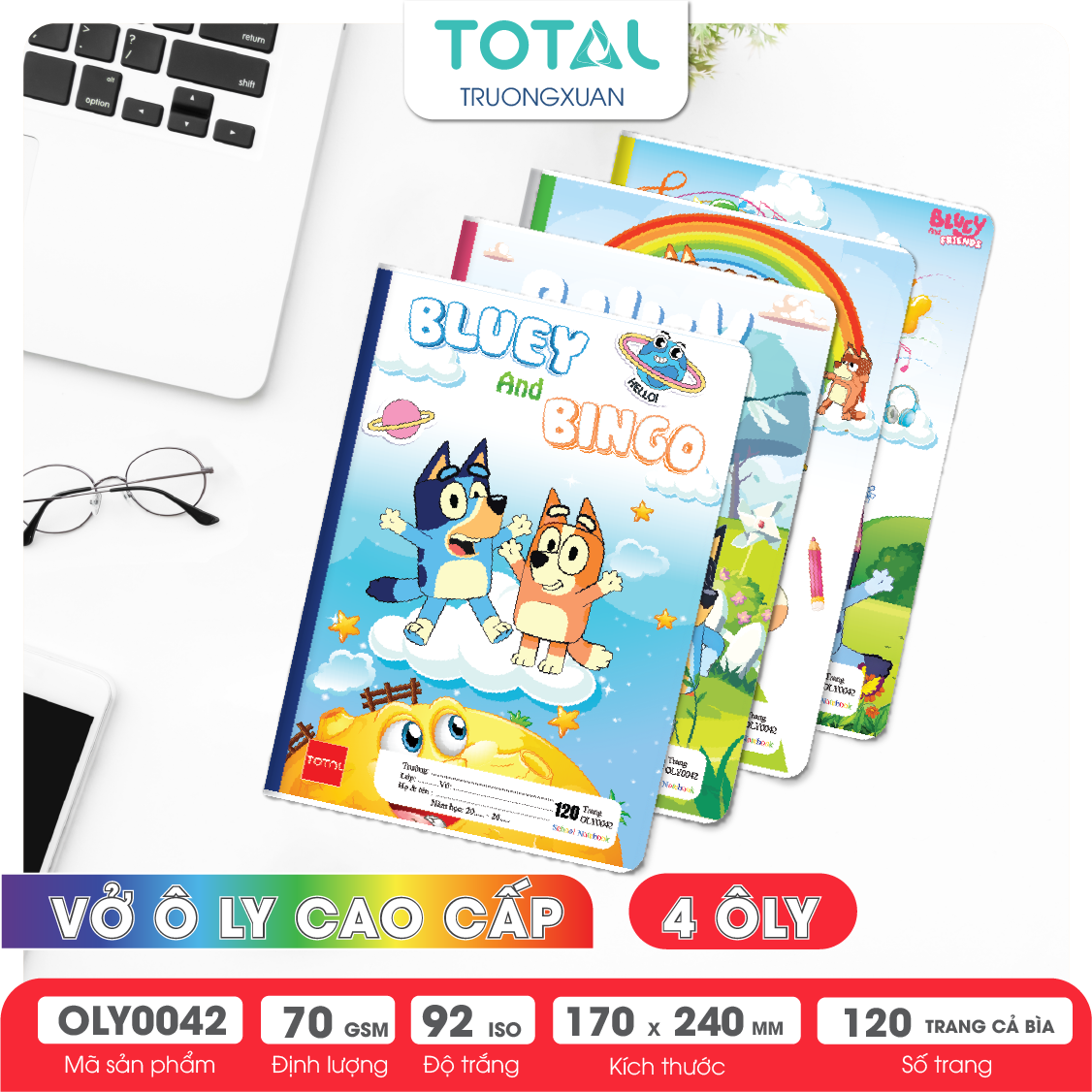 Vở oly Total BLUEY 120 trang 4 ôly
