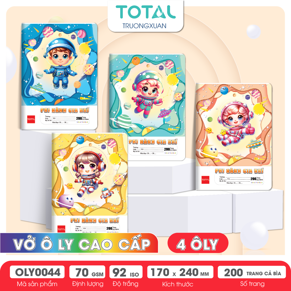 Vở oly Total Phi Hành Gia 200 trang 4 ôly