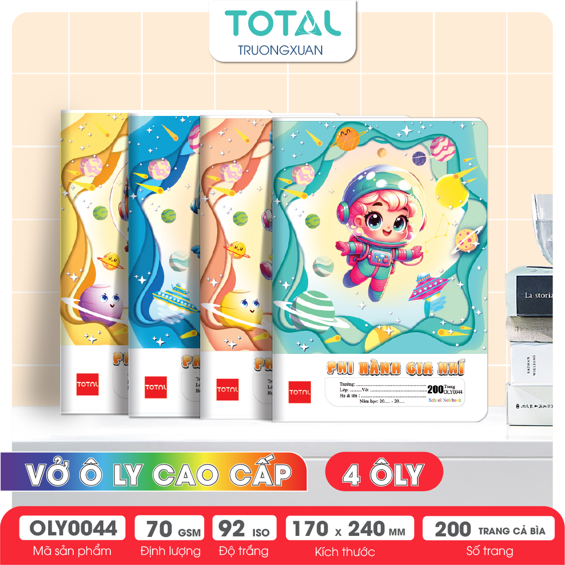 Vở oly Total Phi Hành Gia 200 trang 4 ôly