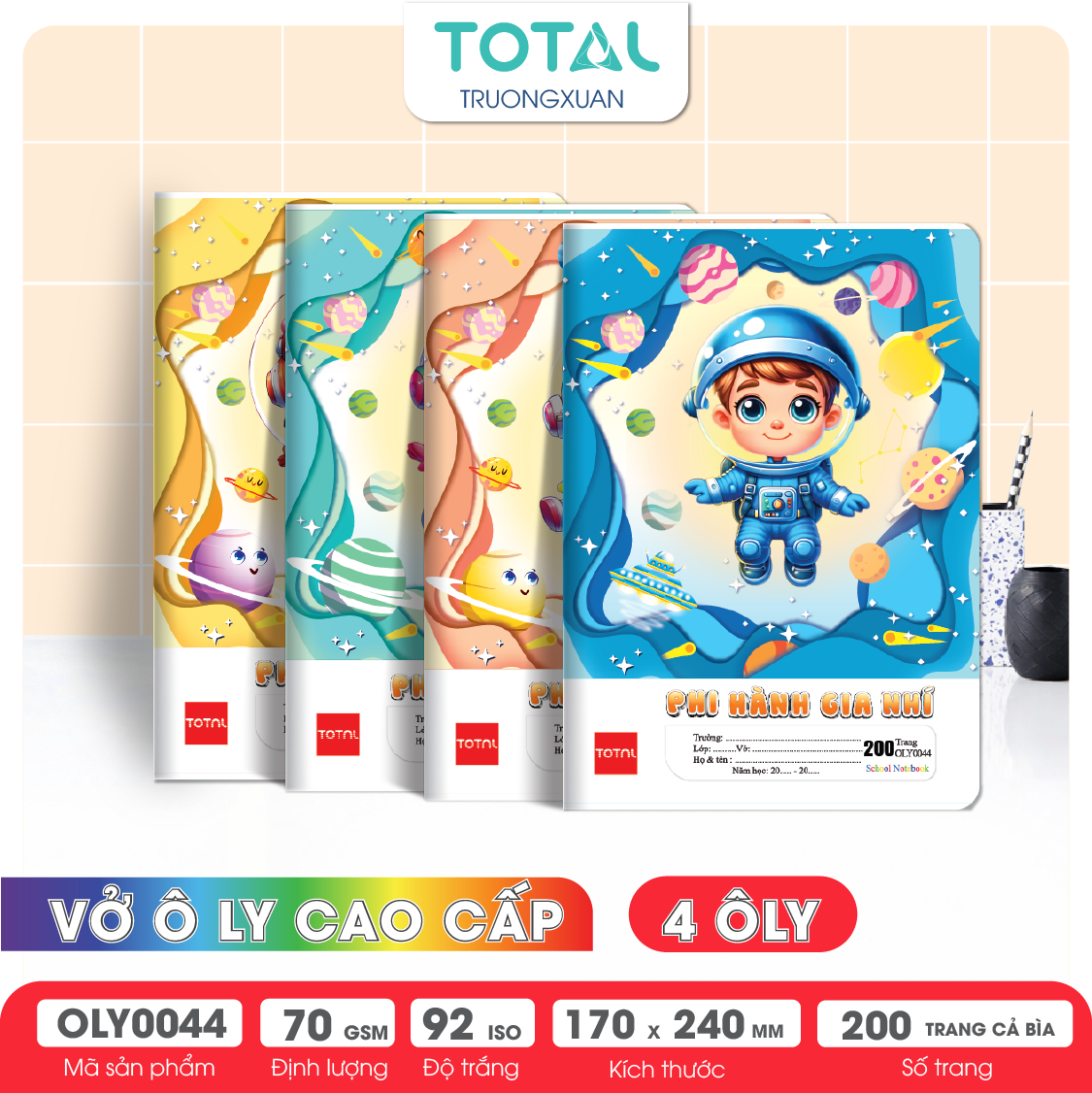 Vở oly Total Phi Hành Gia 200 trang 4 ôly