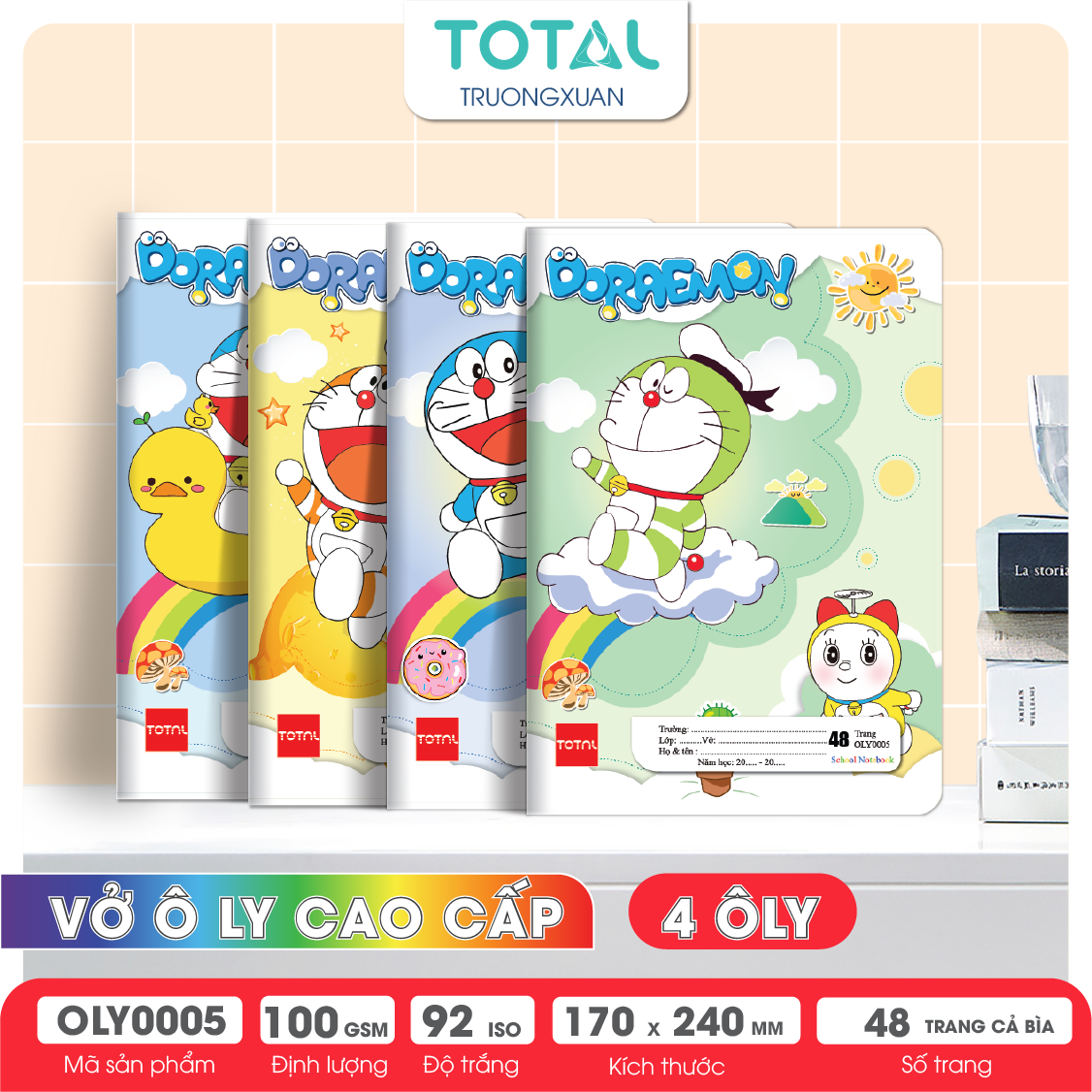 Vở oly Total Doraemon.02 48 trang 4 ôly