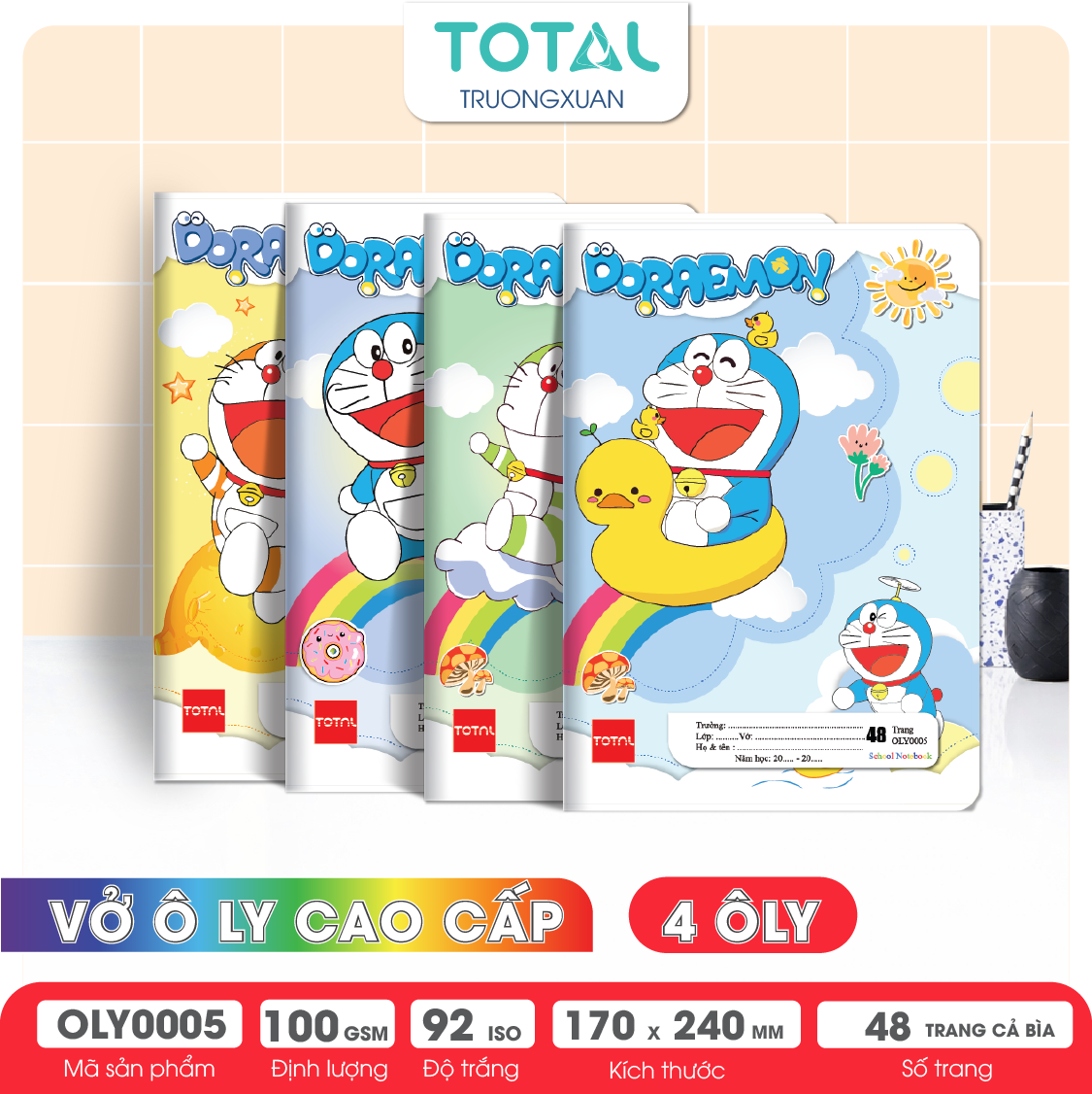 Vở oly Total Doraemon.02 48 trang 4 ôly