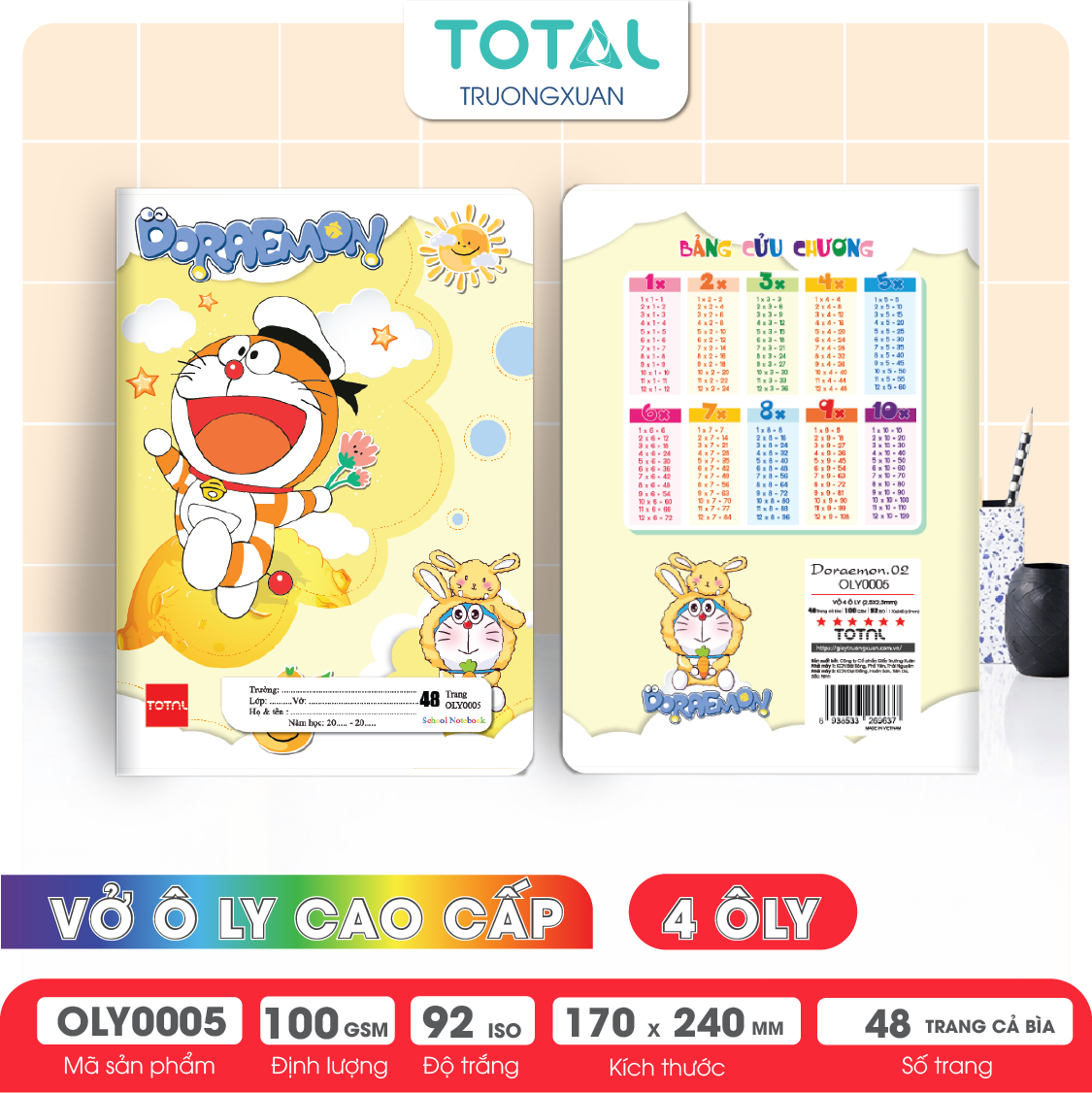 Vở oly Total Doraemon.02 48 trang 4 ôly