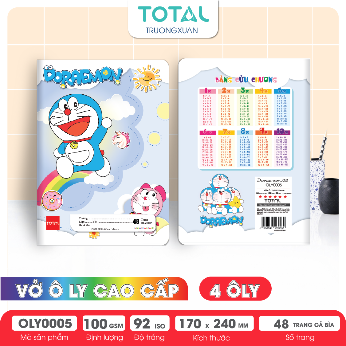 Vở oly Total Doraemon.02 48 trang 4 ôly