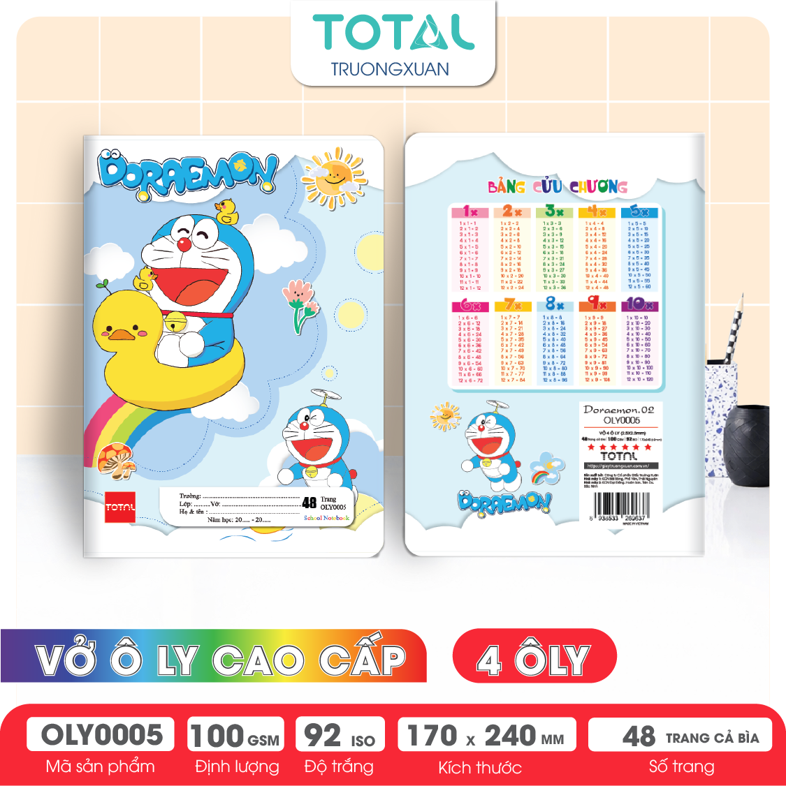 Vở oly Total Doraemon.02 48 trang 4 ôly