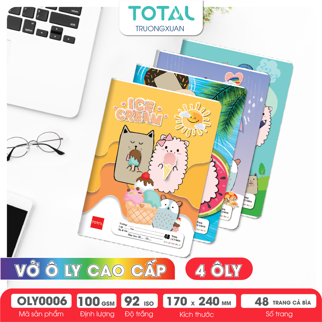 Vở oly Total Sweetie 48 trang 4 ôly