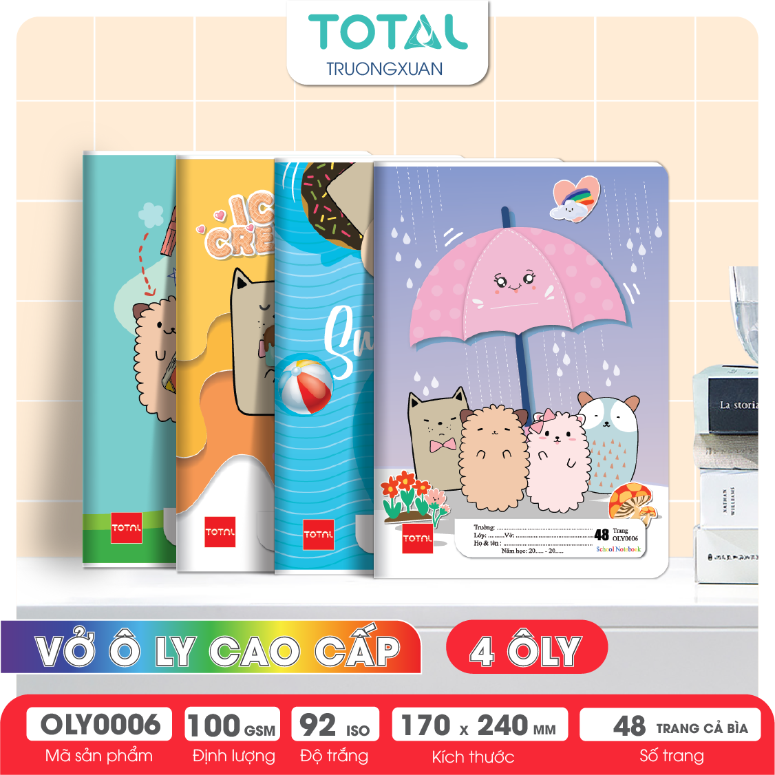 Vở oly Total Sweetie 48 trang 4 ôly