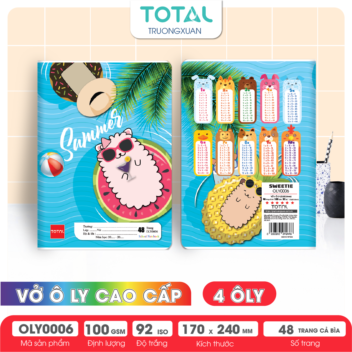 Vở oly Total Sweetie 48 trang 4 ôly