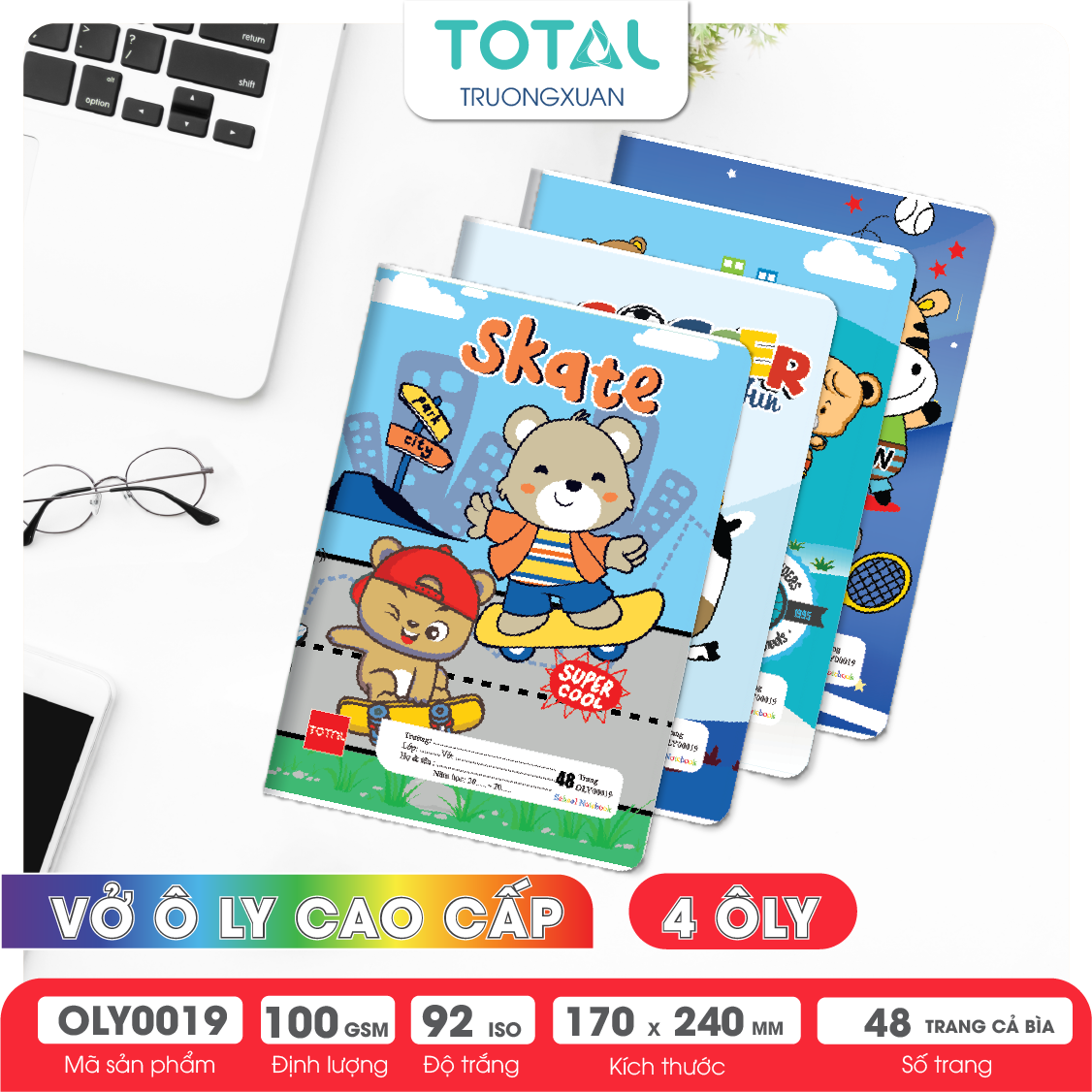 Vở oly Total Sport 48 trang 4 ôly
