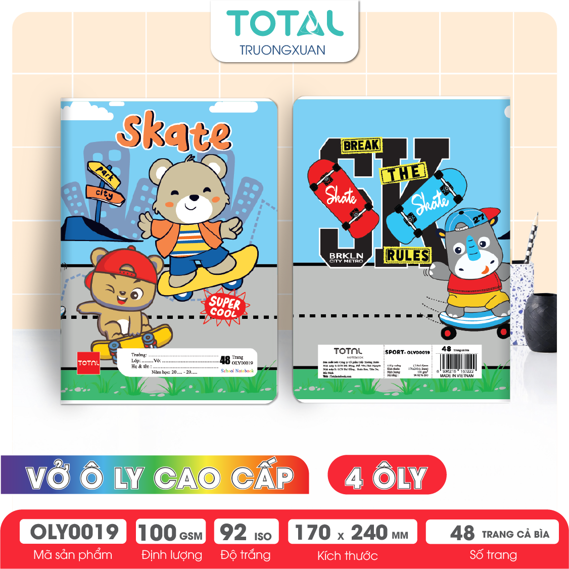 Vở oly Total Sport 48 trang 4 ôly
