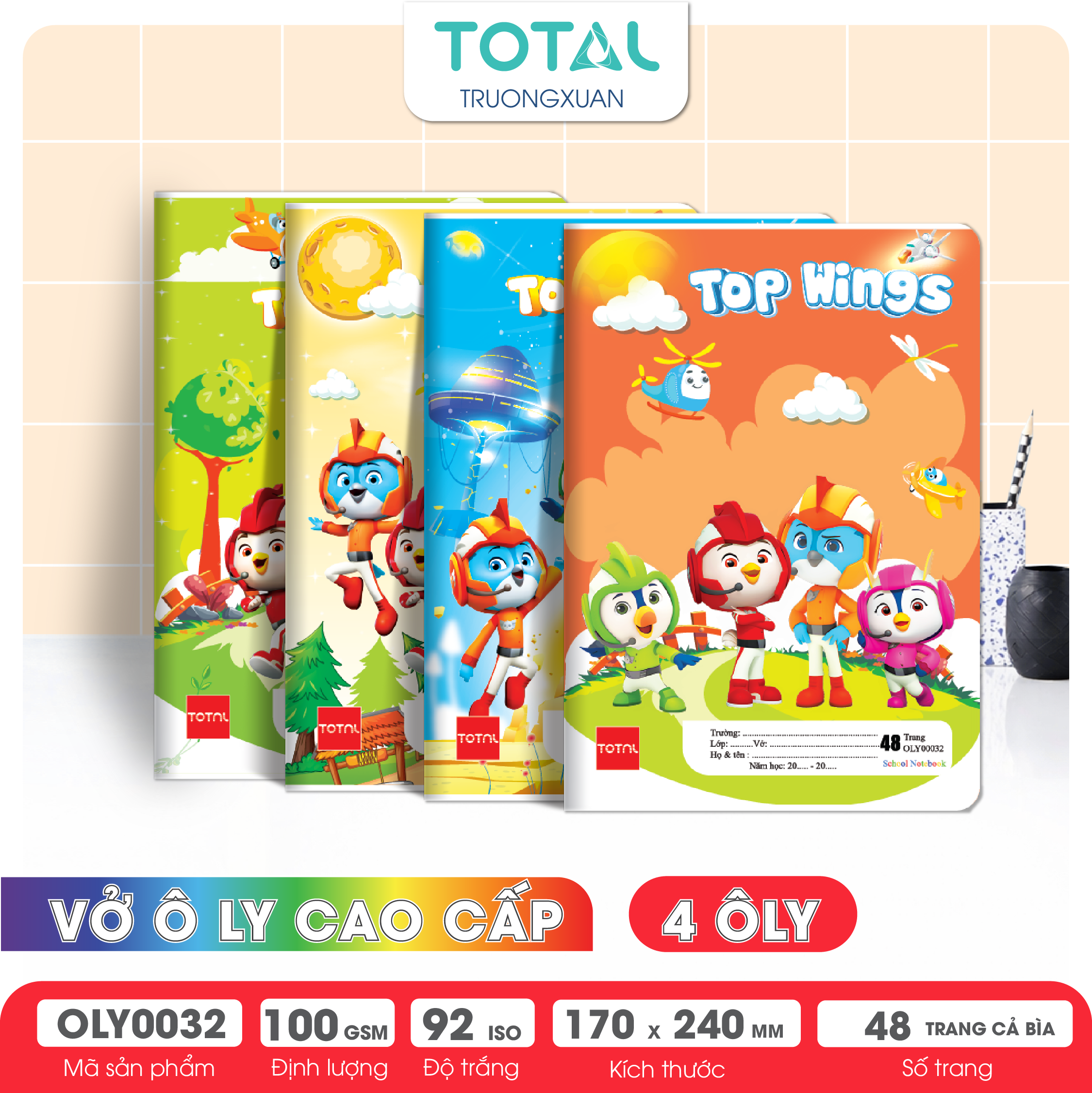 Vở oly Total The Top Wings 48 trang 4 ôly