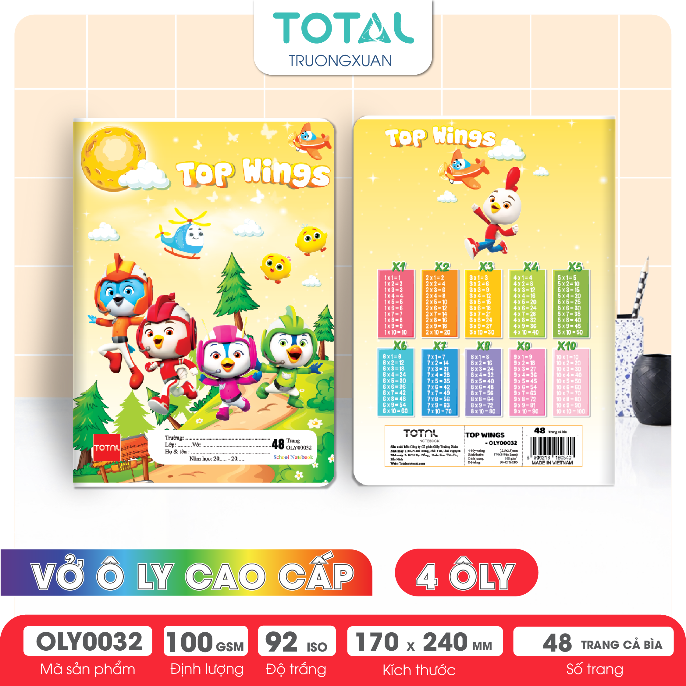 Vở oly Total The Top Wings 48 trang 4 ôly