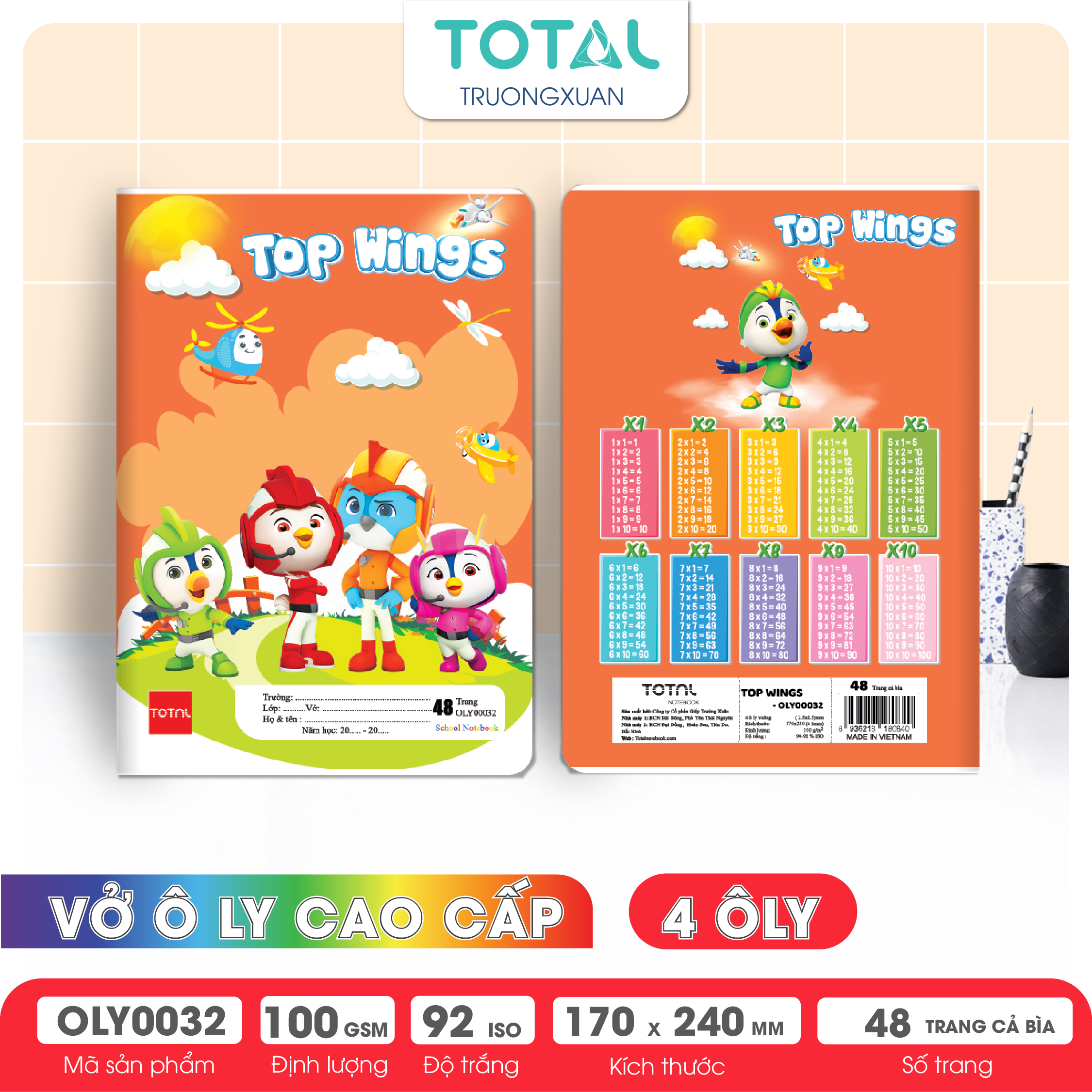 Vở oly Total The Top Wings 48 trang 4 ôly