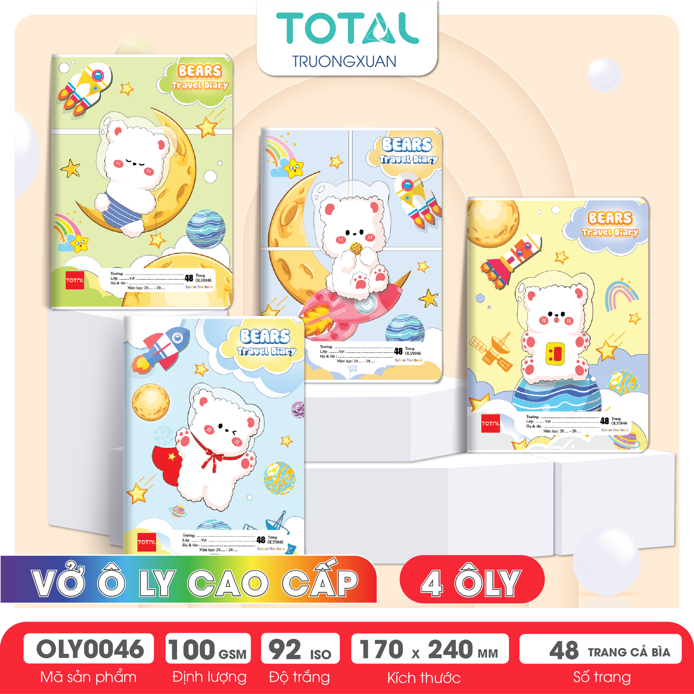 Vở oly Total Travel Diary 48 trang 4 ôly