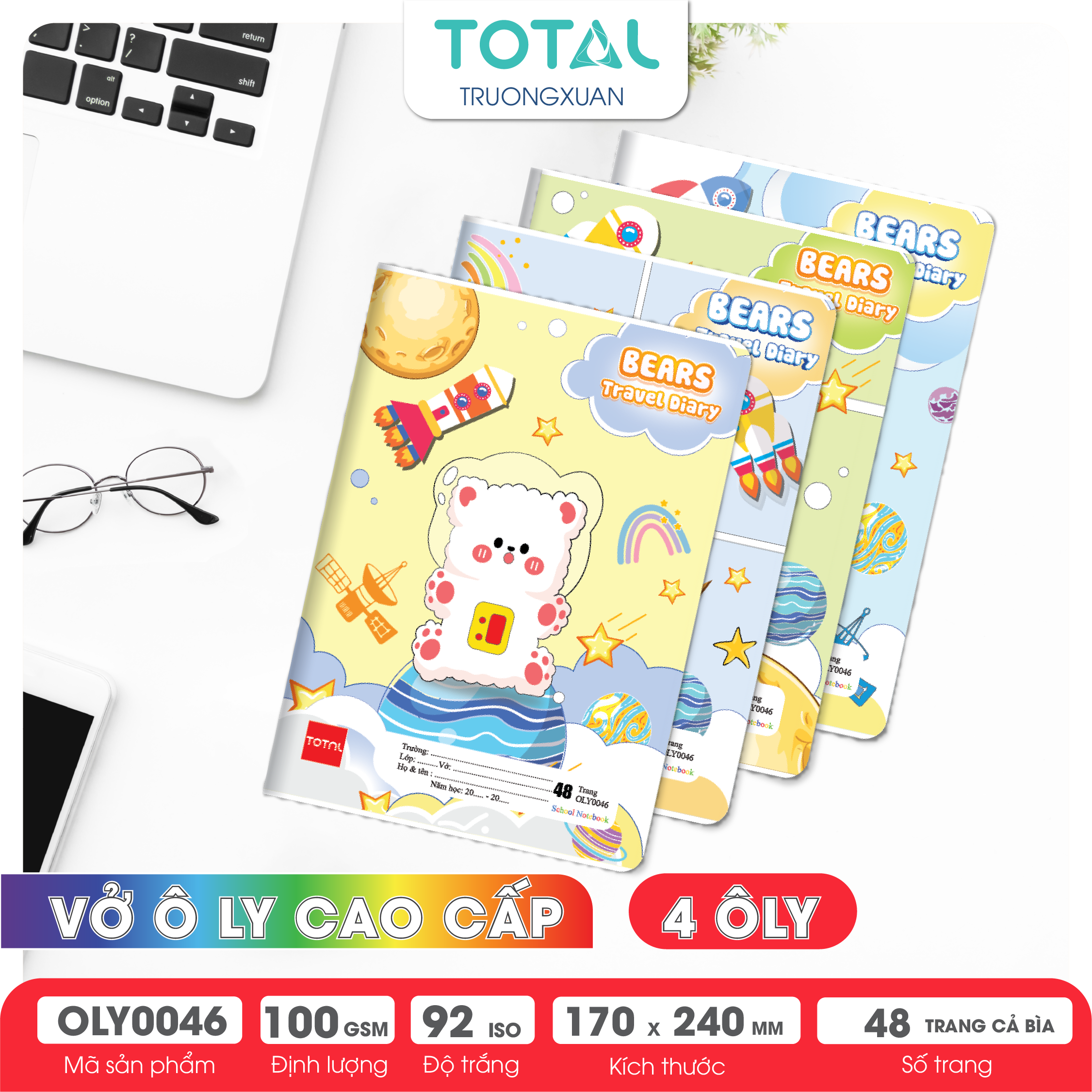 Vở oly Total Travel Diary 48 trang 4 ôly