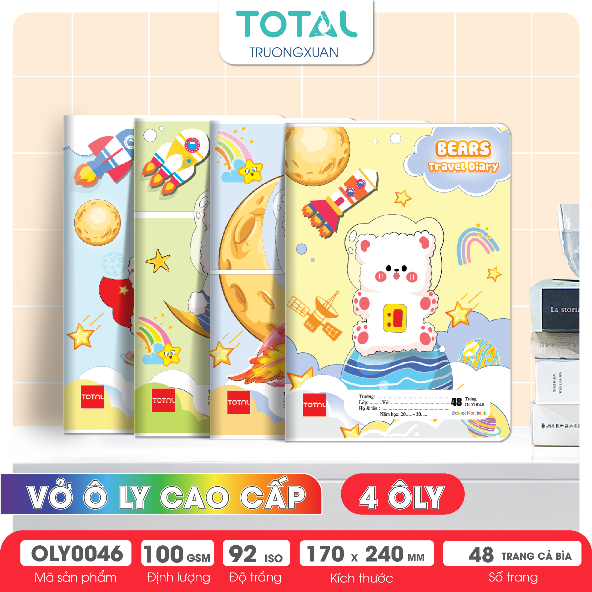 Vở oly Total Travel Diary 48 trang 4 ôly