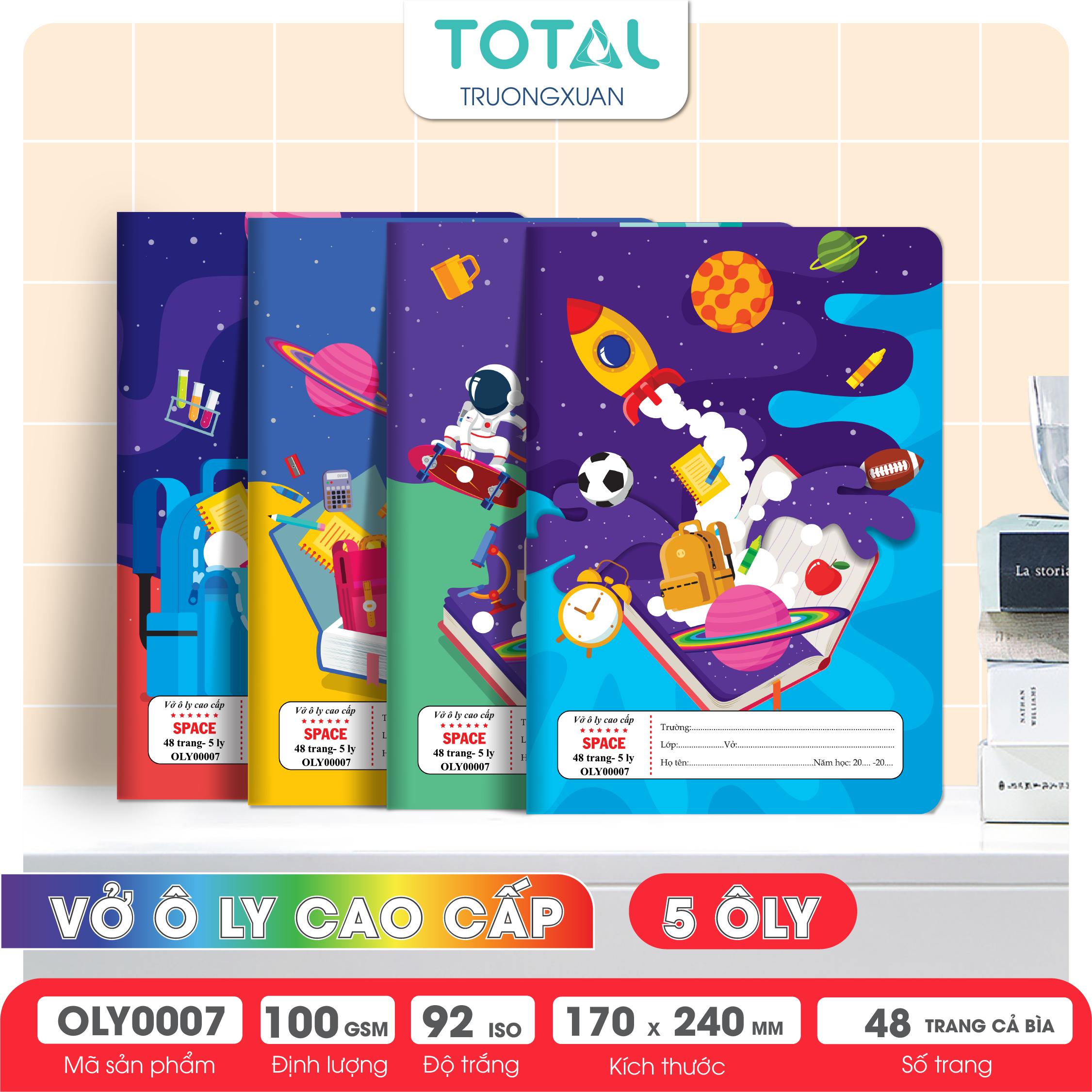 Vở oly Total Space 48 trang 5 ôly