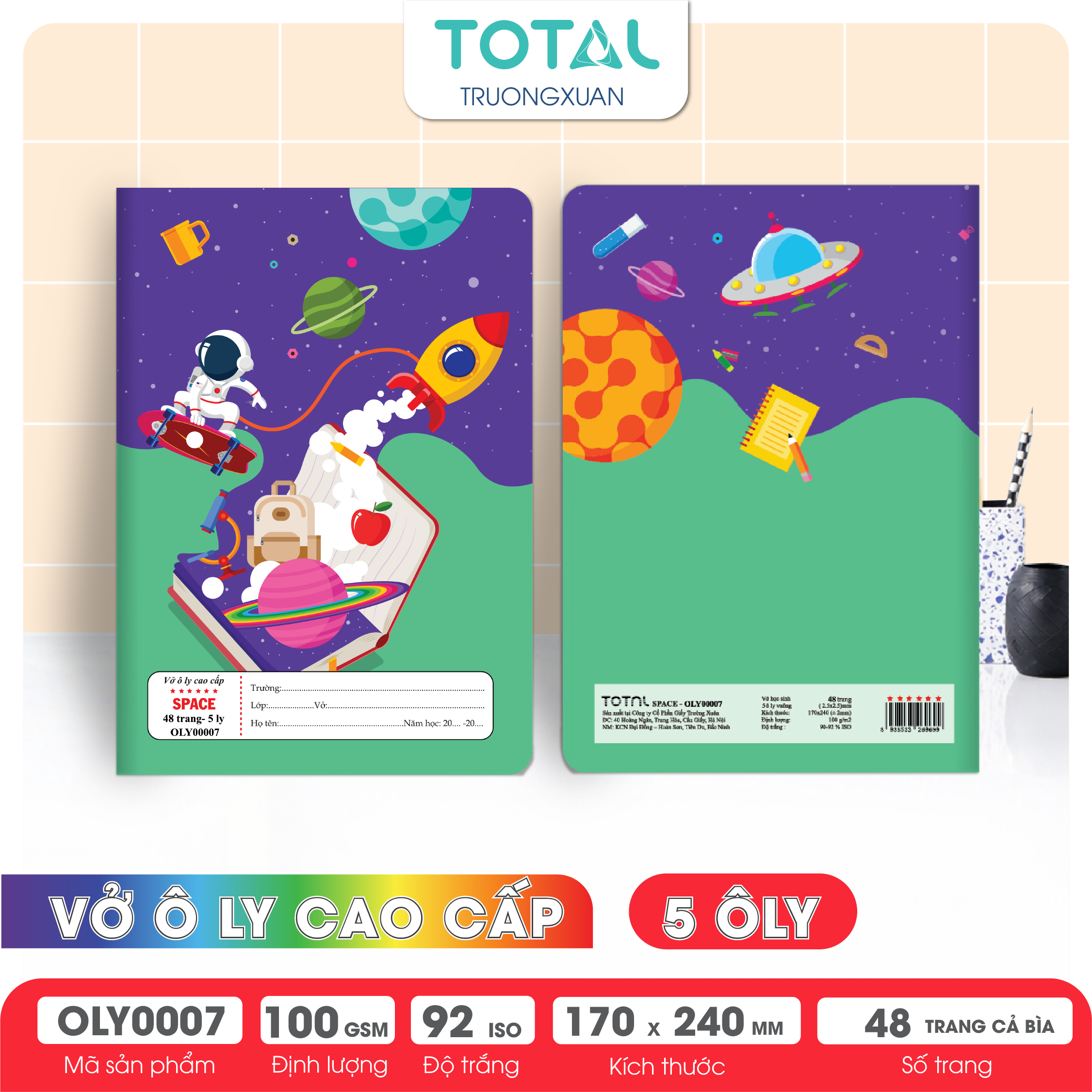 Vở oly Total Space 48 trang 5 ôly