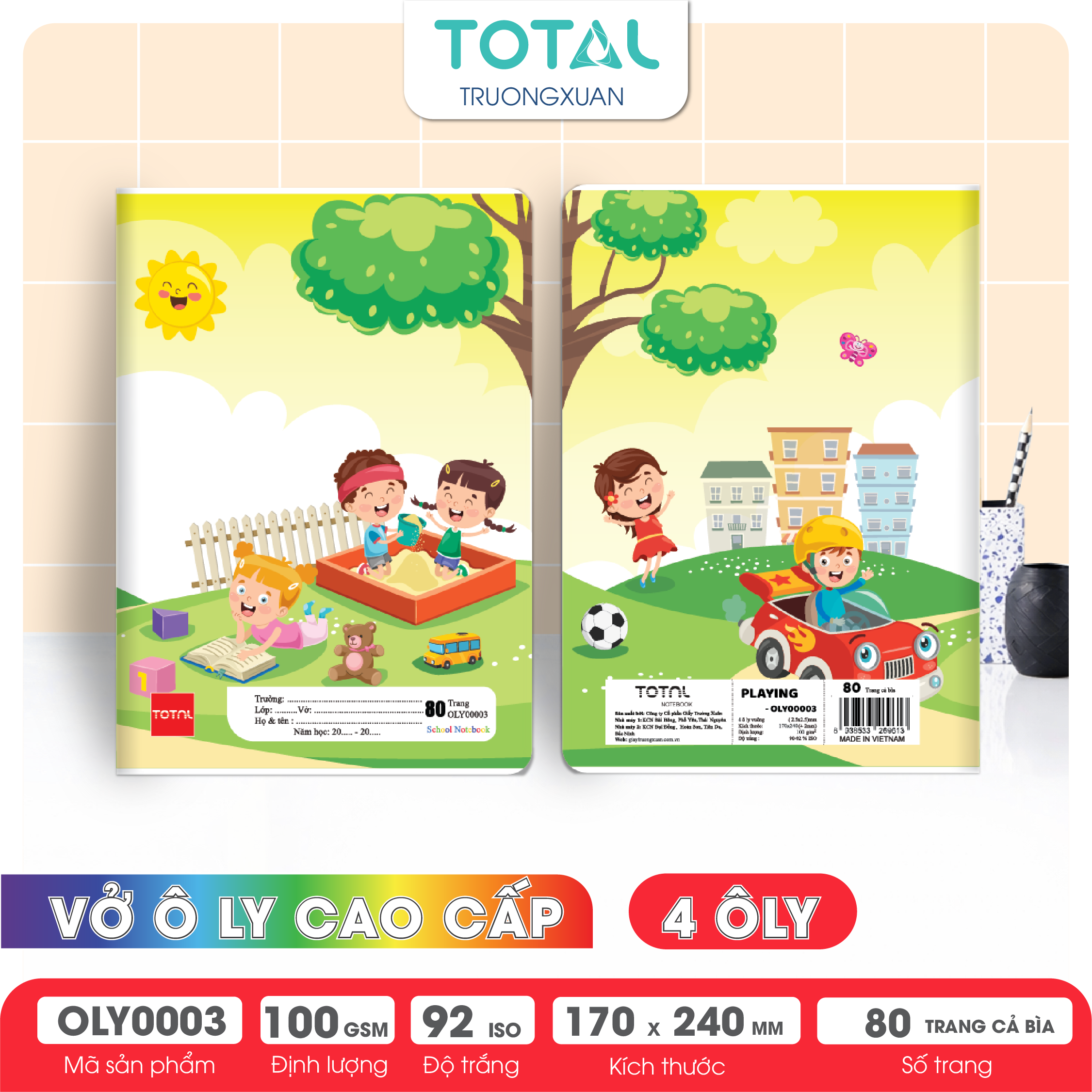 Vở oly Total Playing 80 trang 4 ôly