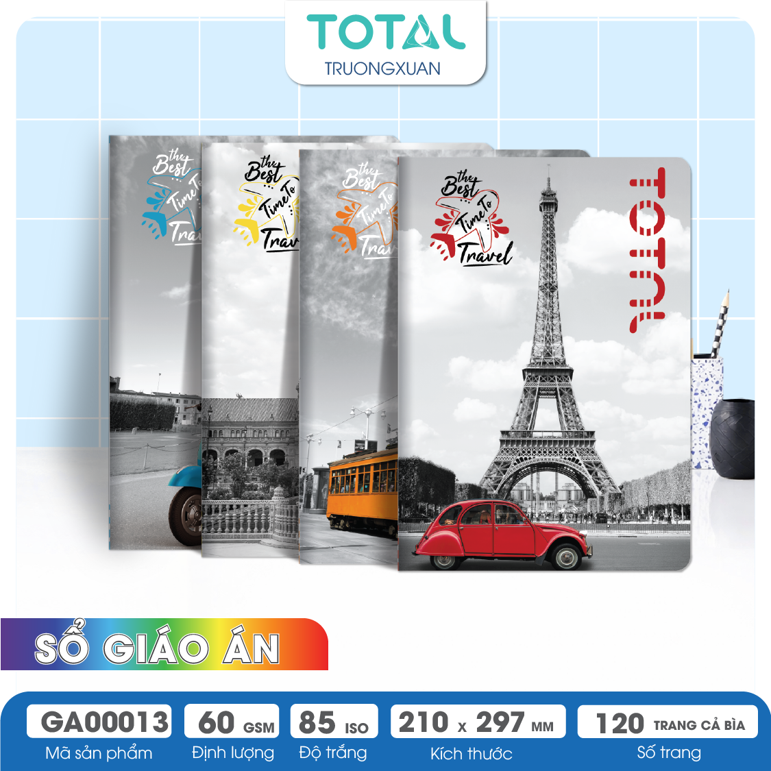 Sổ World Explore kẻ ngang A4 Total 120 trang