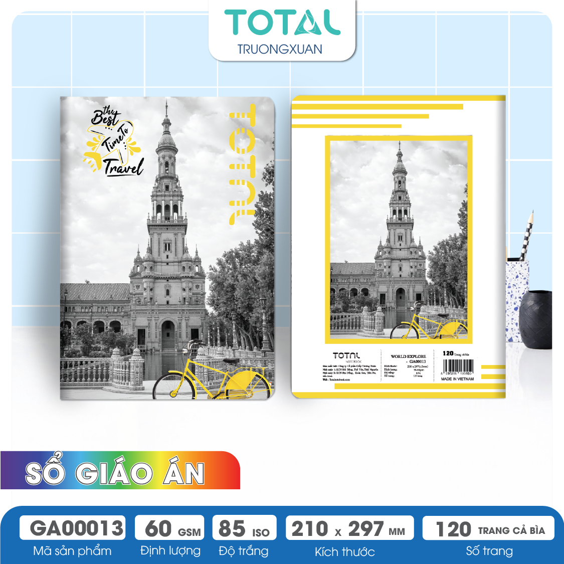 Sổ World Explore kẻ ngang A4 Total 120 trang