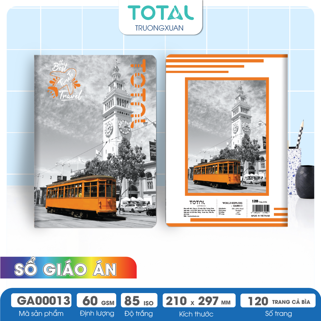 Sổ World Explore kẻ ngang A4 Total 120 trang