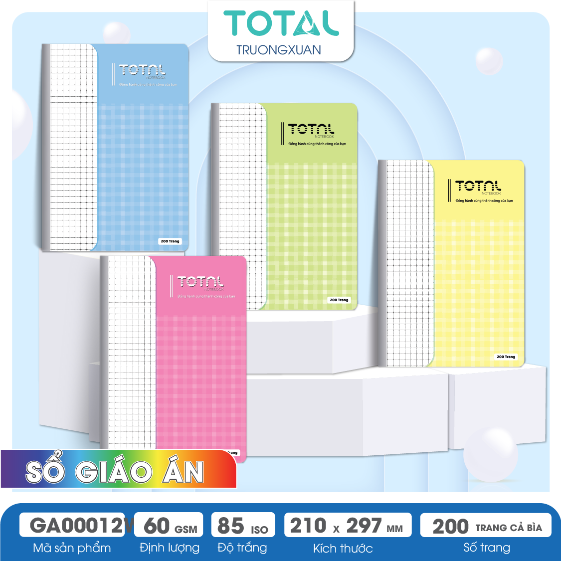 Sổ Lesson Plan kẻ ngang A4 Total 200 trang