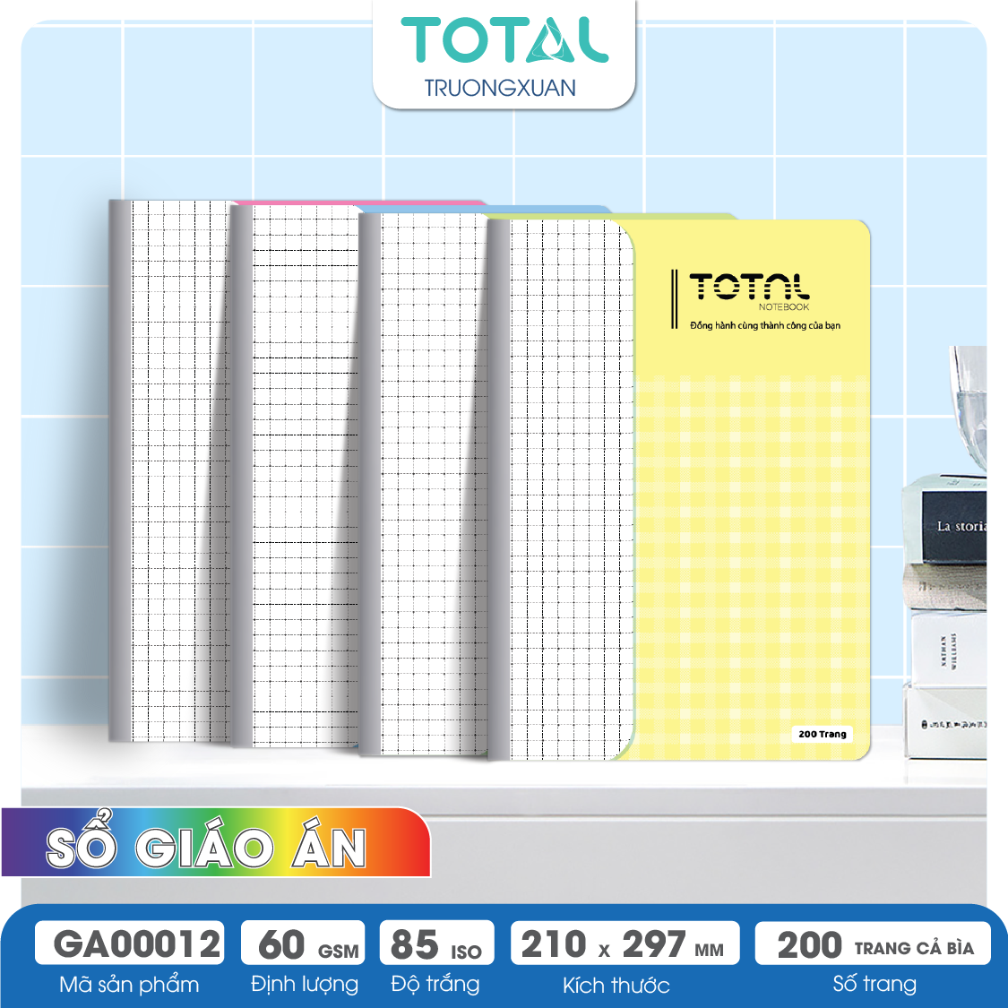 Sổ Lesson Plan kẻ ngang A4 Total 200 trang