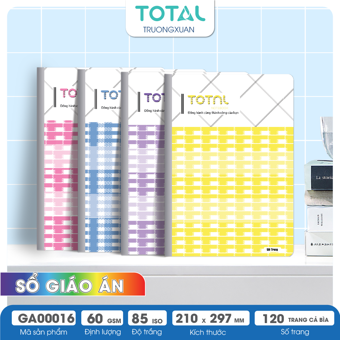 Sổ Lesson Plan kẻ ngang A4 Total 120 trang