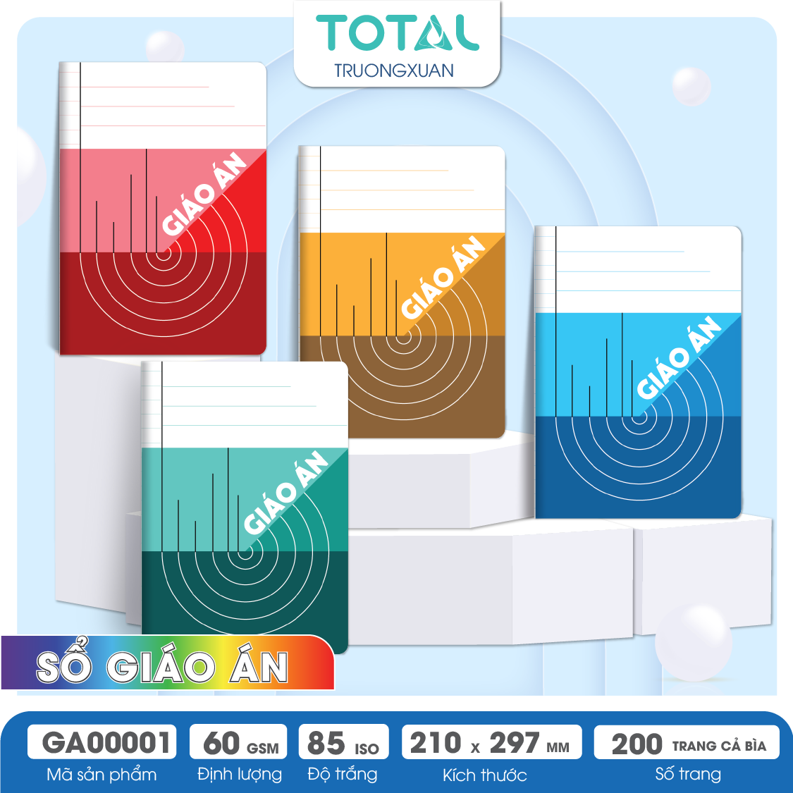 Giáo án kẻ ngang A4 Total 200 trang