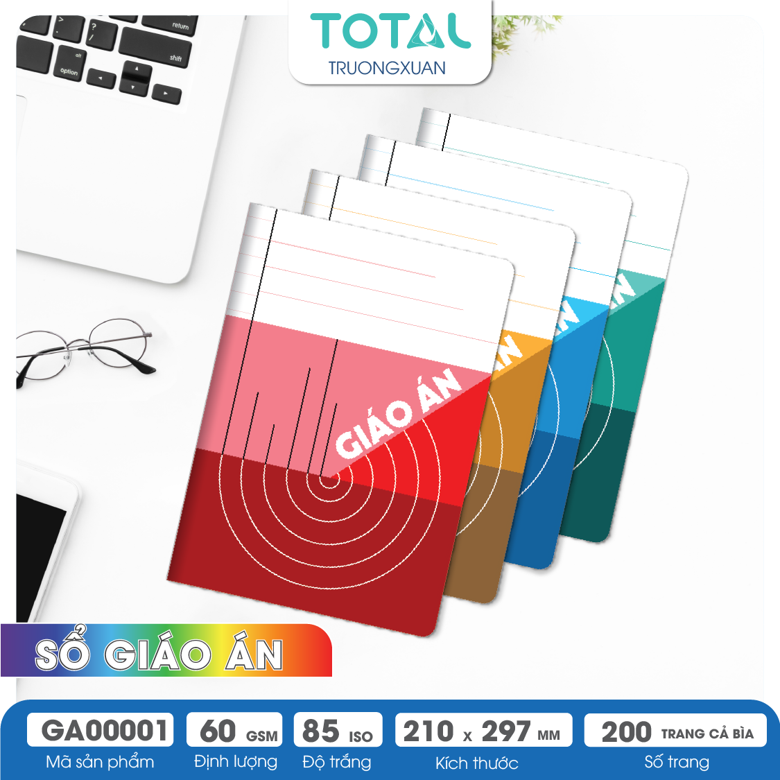 Giáo án kẻ ngang A4 Total 200 trang