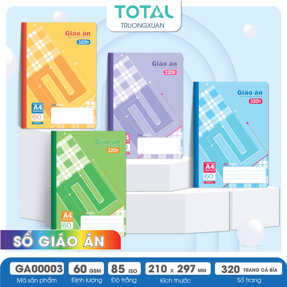 Giáo án kẻ ngang A4 Total 320 trang