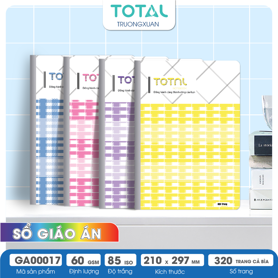 Sổ Lesson Plan kẻ ngang A4 Total 320 trang