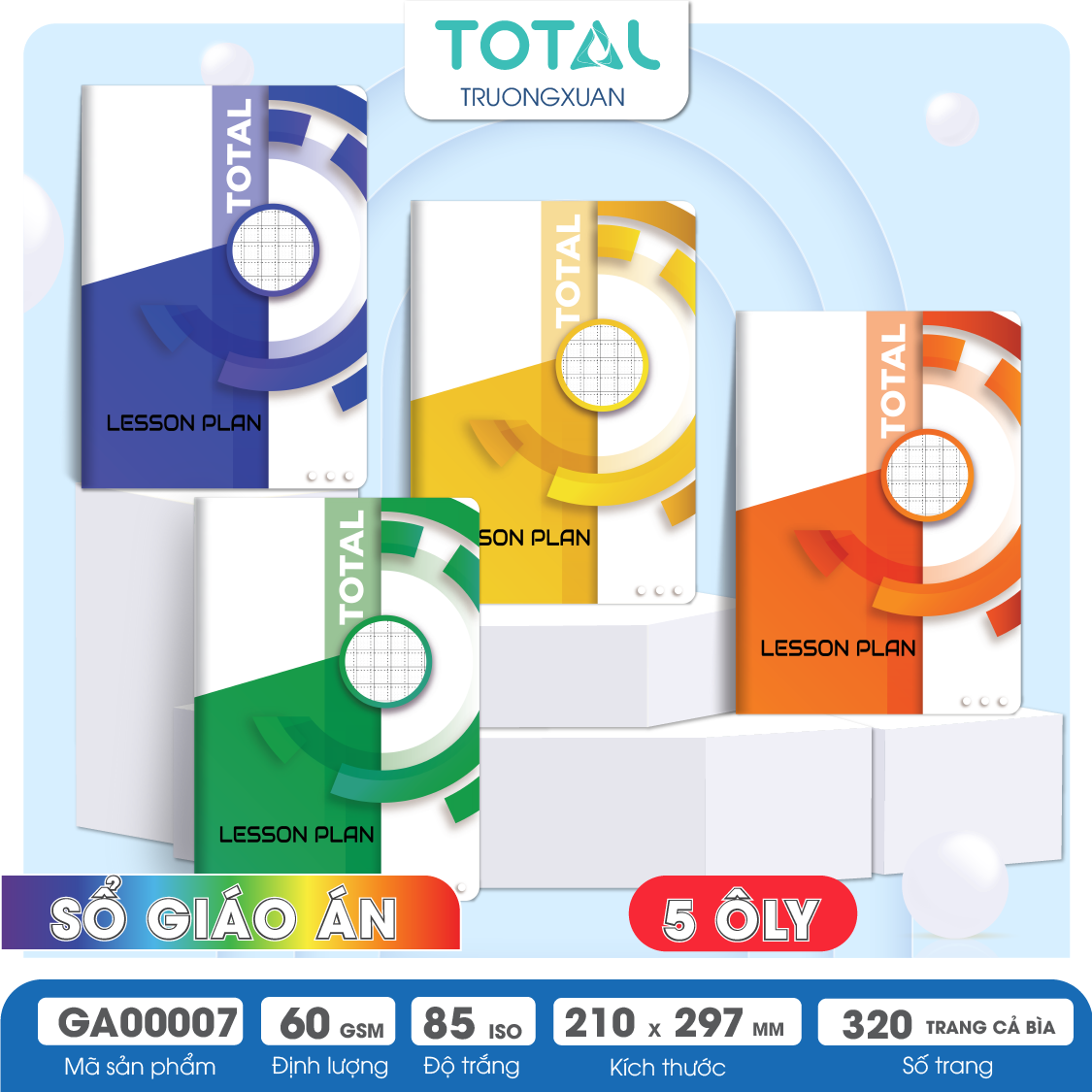 Sổ Lesson Plan 5 ôly Total 320 trang